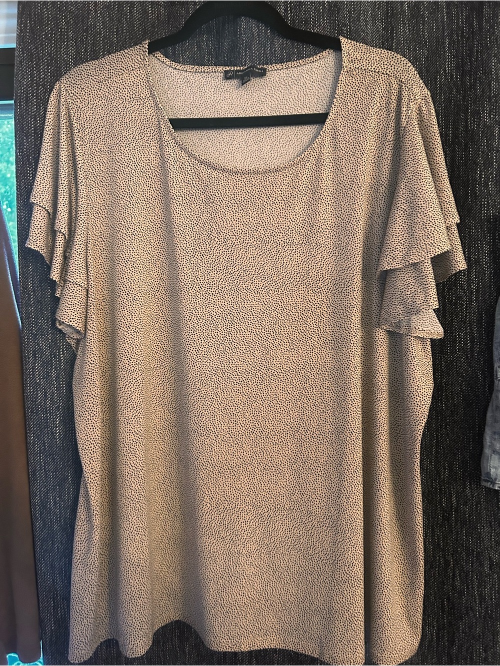 Adrianna Papell  Tan Ruffle Sleeve Women's Top